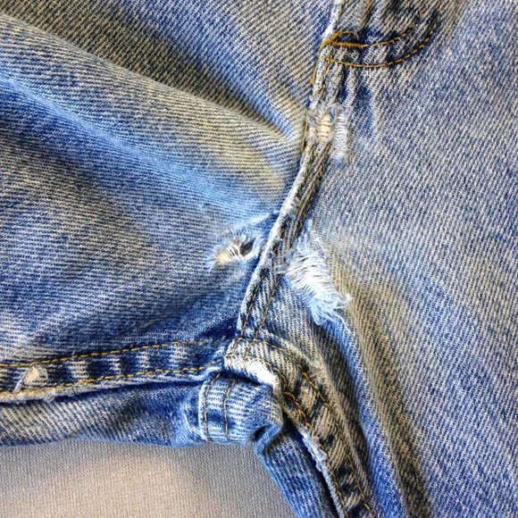 Vintage Lee Jeans Distressed Straight Leg 38 / 34 - Picture 11 of 16